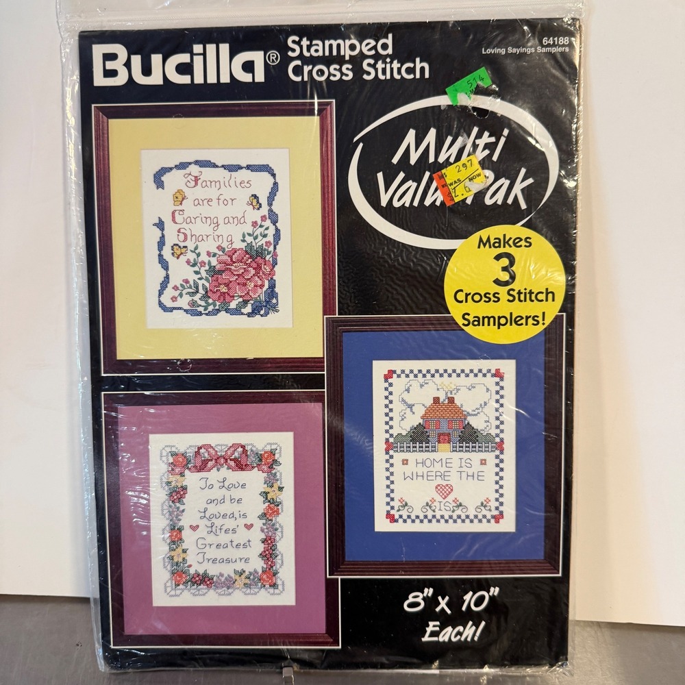 Bucilla Stamped Cross Stitch Loving Sayings Samplers Multi Pack 64188 New